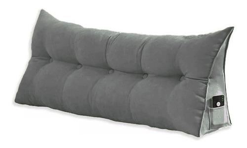 Almofada Para Cabeceira Ana Cama Casal 140cm Suede Cinza