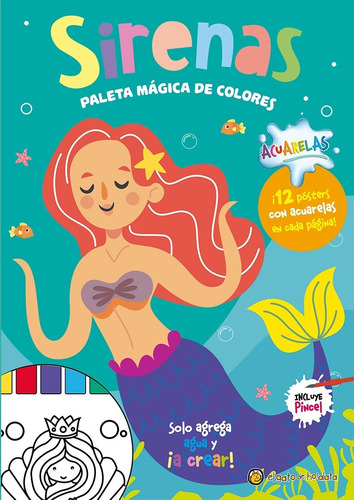 Libro Infantil Sirenas Para Colorear Con Acuarelas