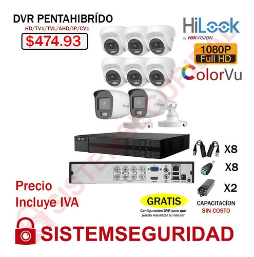 Imagen 7 de 10 de Kit 2 6 16 Camaras Seguridad Vigilancia Quito 1080 Colorvu H