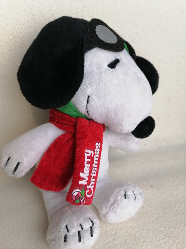 Peluche Original Snoopy Aviador Merry Christmas Peanuts 20cm