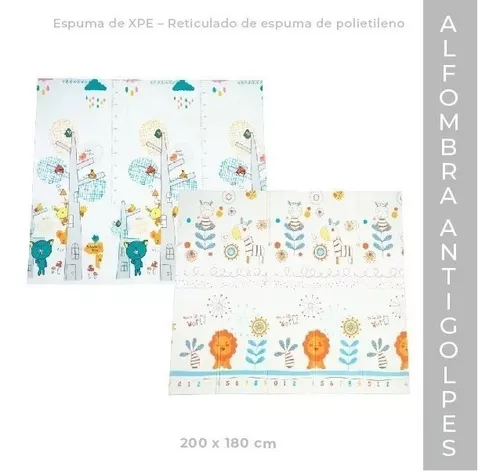 Alfombra Antigolpes Plegable Bebe Rainbow 200x180 1cm Xpe