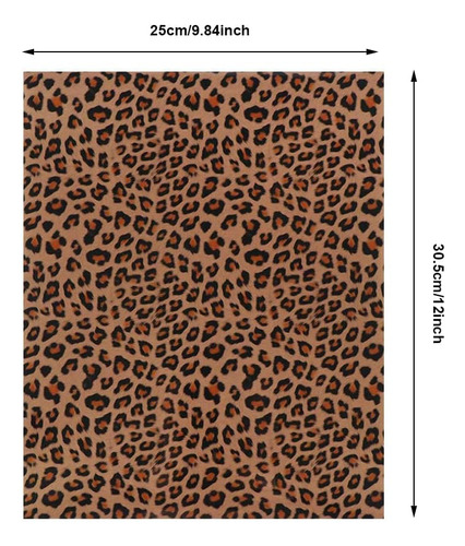 25 X 30,5 Cm, Vinilo Termoadhesivo Estampado De Leopard...
