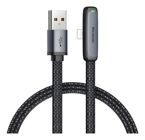 Usb A - Cabo USB para iPhone 90º Cabo de dados Mcdodo de 1,8 m Cor Preto