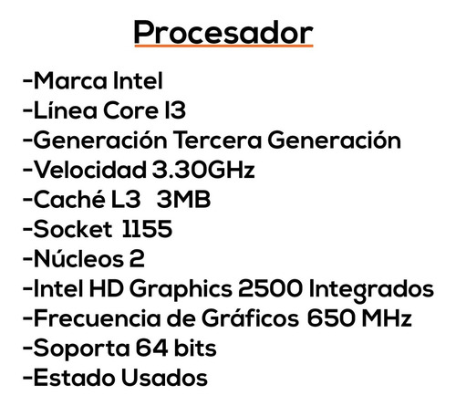 Procesador Intel Core I3 Tercera Generación Socket 1155 Bagc (Usado)