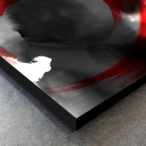 Cuadro Decorativo Abstracto Circulo Rojo Con Negro 40x27cm Negro Negro
