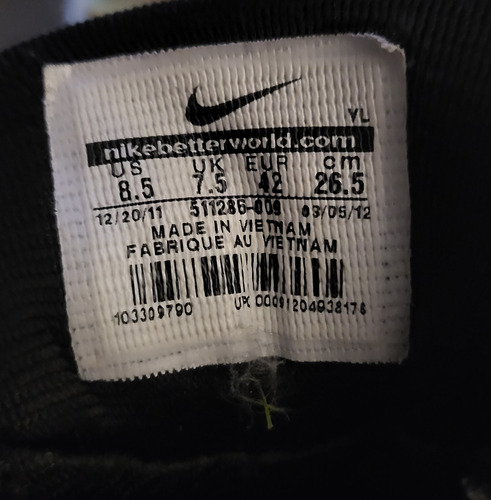 Botines Nike Vl Mg Para Césped Natural Y Sintético Talle 42