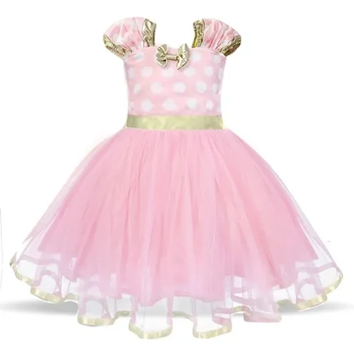 Vestido minnie rosa com dourado cheap