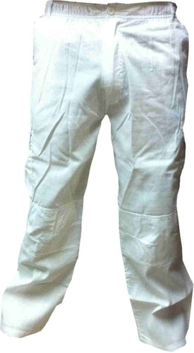 Pantalon Cargo Poplin Blanco Calidad Superior.