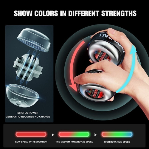 Led Gyroscopic Powerball Gyro Power Muñeca Brazo Músculo