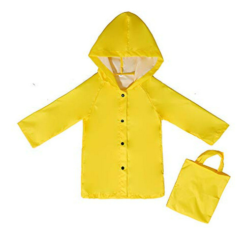 Impermeable Amarillo Niños 3-10t, Capucha, Botones, Lluvia