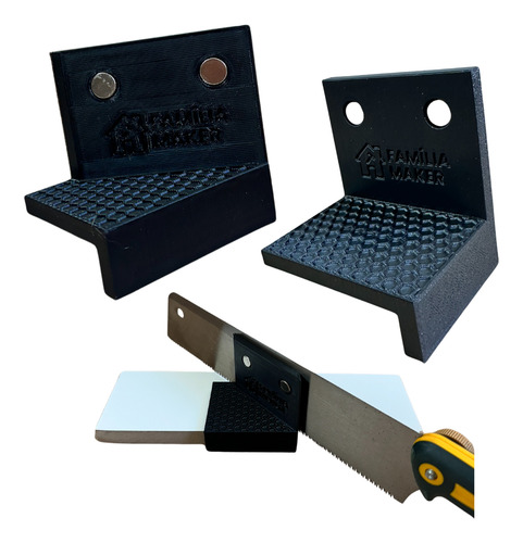 Kit 2 Gabaritos Para Corte Usando Serrote 90o E 45o- Com Ímã