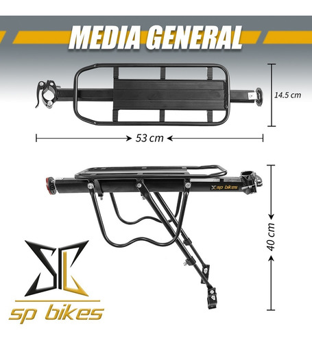 Portabulto Sp Bikes Rack Trasero R26/27.5/28/29 Aluminio