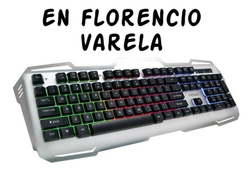 Imagen 3 de 3 de Teclado Gamer Led Luces Retroiluminado Usb Pc Noga Nkb-k10 Color Del Teclado Blanco