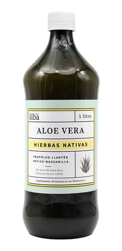 Imagen 1 de 1 de Aloe Vera Gel  Hierbas Nativas 1 Litro Apicola Del Alba   Sin Sabor