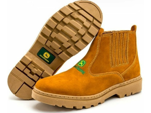 Bota Em Couro Nobuck Casual Botina Top