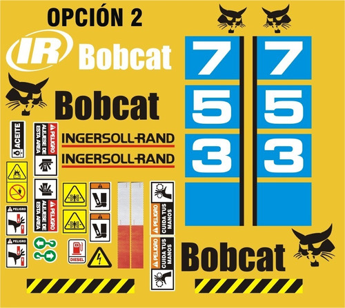 Calcomanías Para Minicargador Bobcat 753 Opción 2