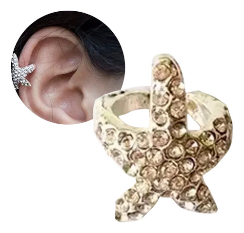 Simulador De Piercing Estrella De Mar Con Clip Color Plata