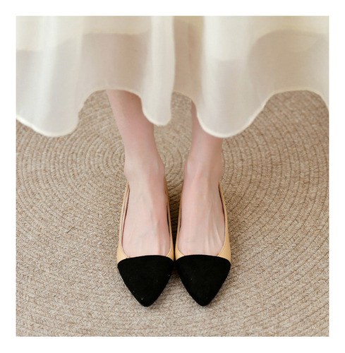 Zapatos Planos De Mujer Con Punta En Punta Y Tacón Bajo