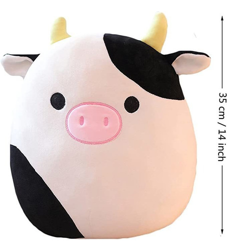 Bonita Almohada De Felpa De Vaca De 14 Pulgadas Para Niños,