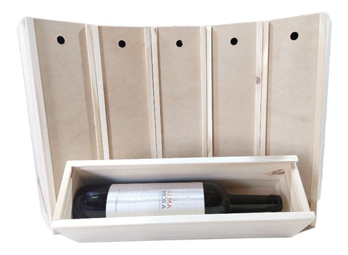 Imagen 4 de 5 de Caja De Madera Para Vinos Y Botellas Con Tapa Corrediza