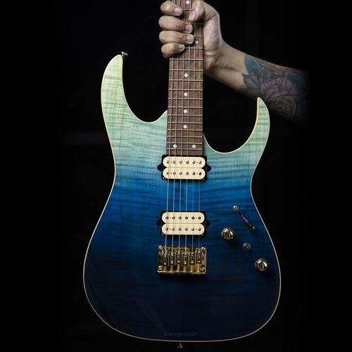 Guitarra Ibanez Rg 421hpfm Brg Cor Blue Reef Gradation Material do diapasão -ogueira Orientação da mão Destro