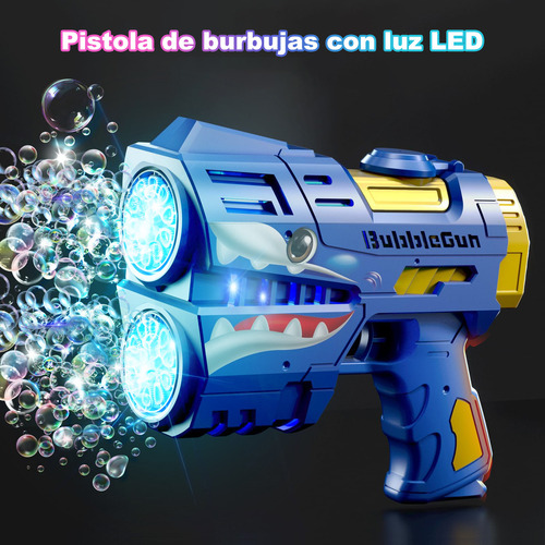 Pistola De Burbujas 20 Agujeros Boda Juguetes De Ninos Playa Color Azul