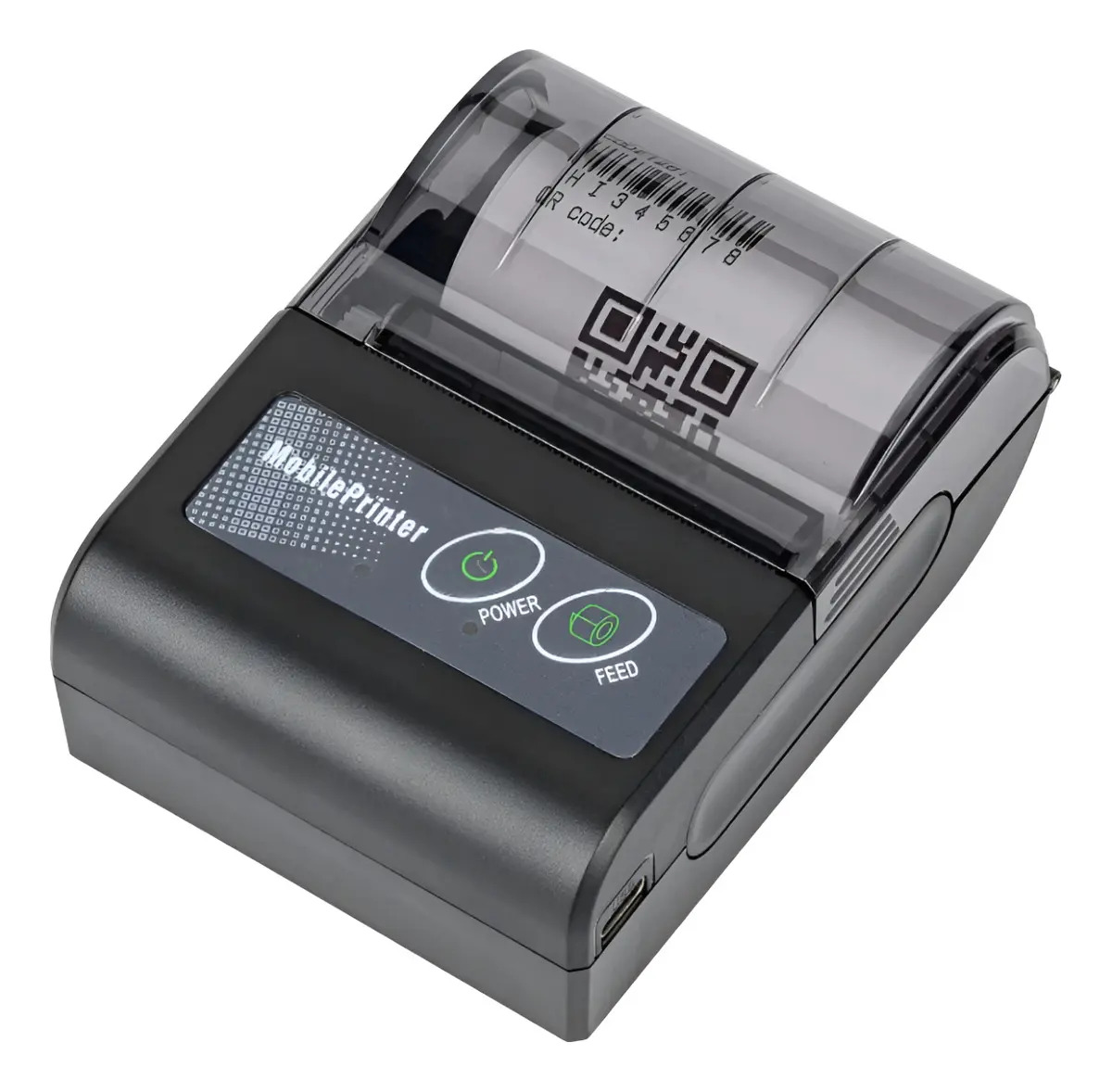 Mini Impressora Com Bobina Portátil Bluetooth Pedido Impressora Preta