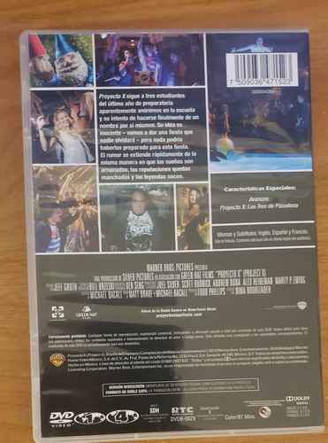 Proyecto X - Dvd - Project X (Usado)