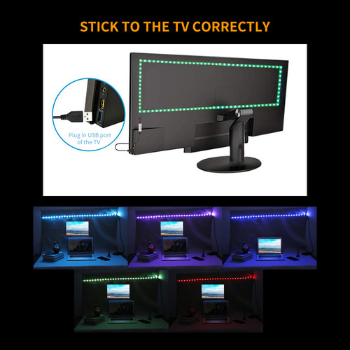 Tira De Luces Led Para Televisor O Escritorio, Alimentada Po