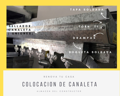 Imagen 2 de 6 de Zingueria Canaleta Americana Chapa Galvanizada