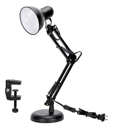 Luminária Articulada Preto Com Base E Pedestal