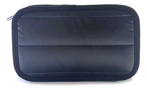 Cartuchera Muaa Puffer Metalizada Diseño Compacto Moderno Color Negro Lisa