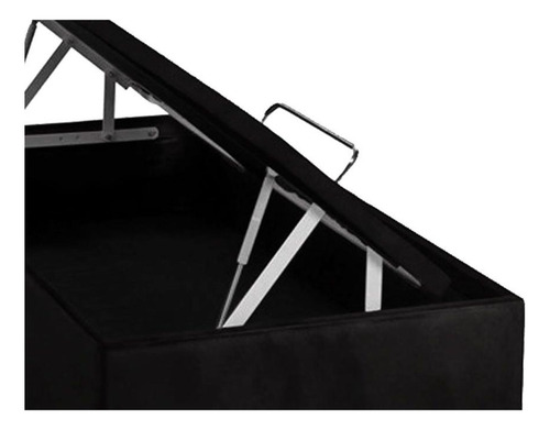 Cama Box Baú King Universal Suede Nero Black (193x203x35) -