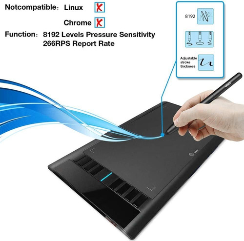 Tableta Gráfica Ugee M708 Con Accesorios Área Activa 10 X 6
