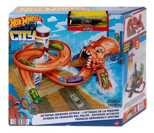 Pista Hot Wheels City Ataque Do Polvo Gigante Mattel