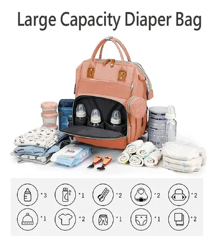Pañalera Tipo Morral Cambiador Para Bebé