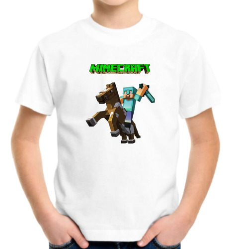 Remera Minecraft Creeper Niño Niña Sublimada