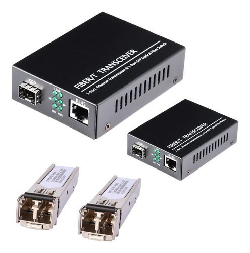 Par De Convertidores De Medios Ethernet Sfp Multi-modo
