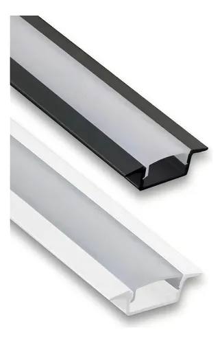 comprar 10 Barras 2m Perfil Slim Alumínio 17mm Embutir Madeira Gesso Cor da luz Preto Tensão de operação 12V 110V\u002F220V