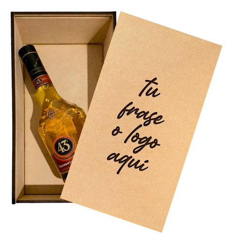 Caja Mdf Grabada Para Botella Moet Baileys Vino Sin Botella