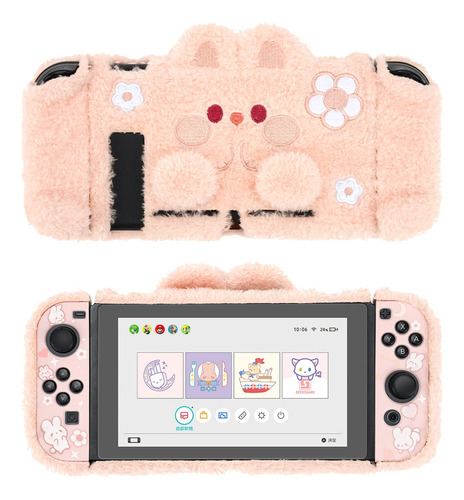 Geekshare Cute Plush Protective Case Cover For Nintendo Swi.