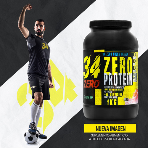 Proteína Hidrolizada 34 Zero 1kg Sabores 26 Servicios Fresa
