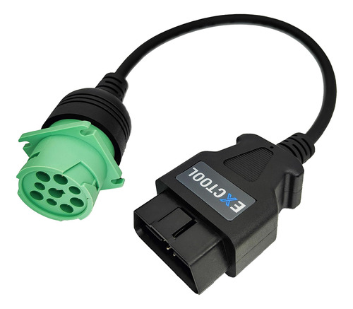 Exctool Cable Adaptador Obd2 A J1939 Verde Tipo 2 (16 Pines 