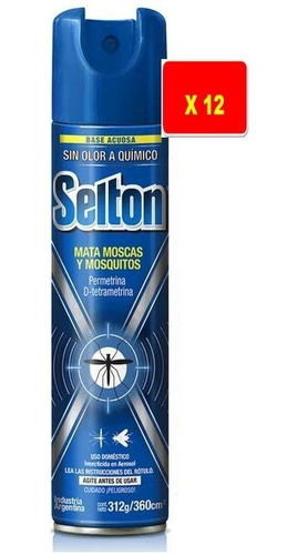 Selton Mata Moscas Y Mosquitos Azul X 12 Unidades