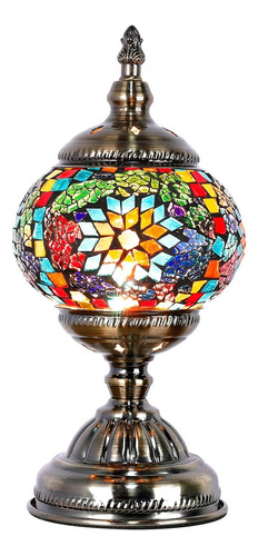 Lampara De Mesa Decorativa De Vidrio Con Mosaico Turco An...
