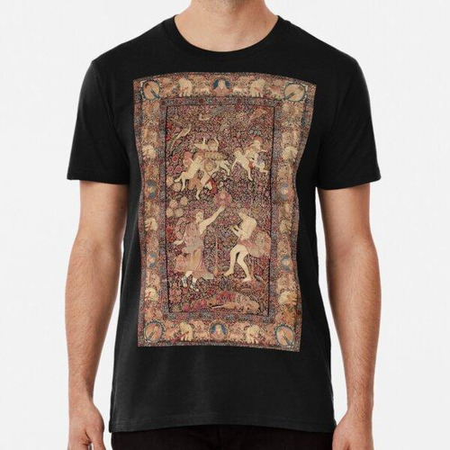 Remera Kerman Pictorial Rug Con Personas Y Animales Algodon 