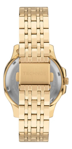 Relógio Technos Feminino Dourado St. Moritz 6P29AMF/1K com Pedras no Aro, Mostrador com Madrepérola, Pulseira de Aço Inoxidável, Multifunção, Resistente à Água 5ATM Sofisticado Elegante