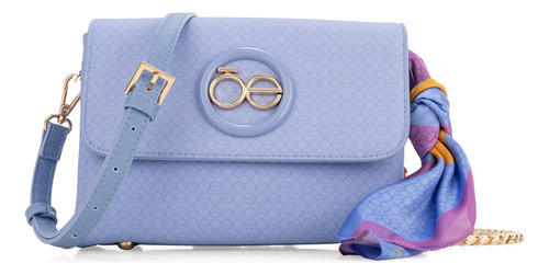 Bolsa Crossbody Cloe Para Mujer Solapa De Broche Color Celeste