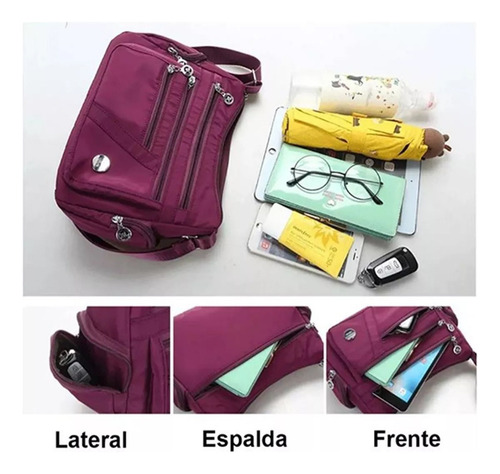 Y Bolsa Impermeable Dama Mujer Mochila Mariconera Cruzada