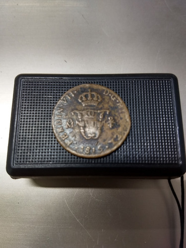 Moneda 2/4 1815. Fernando Vii Cobre Mo. Epoca Colonial. (Usado)